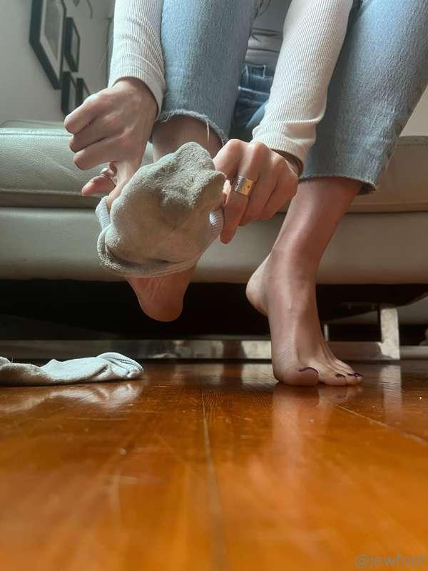 Socks were sweaty and filthy… time to take them off and oil ..