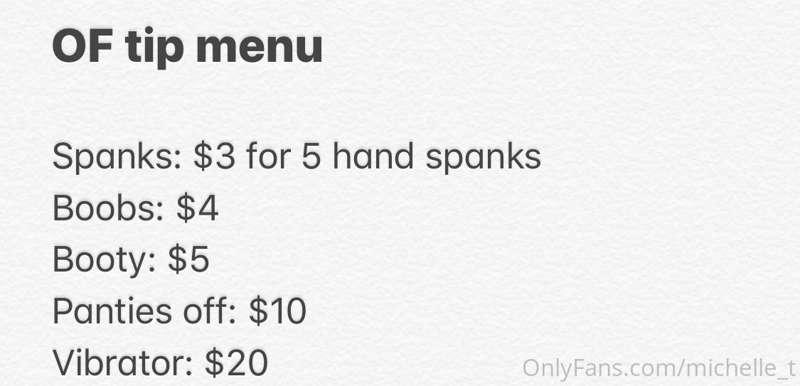 Hey, let’s try this as a tip menu for now. See how it goes a..