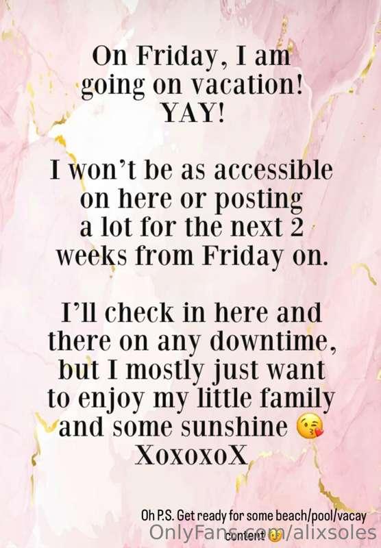 In case some of you aren’t on my Instagram! 
Vacay starts to..