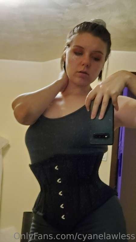 Casually wearing my corset to clean the house today.

Should..