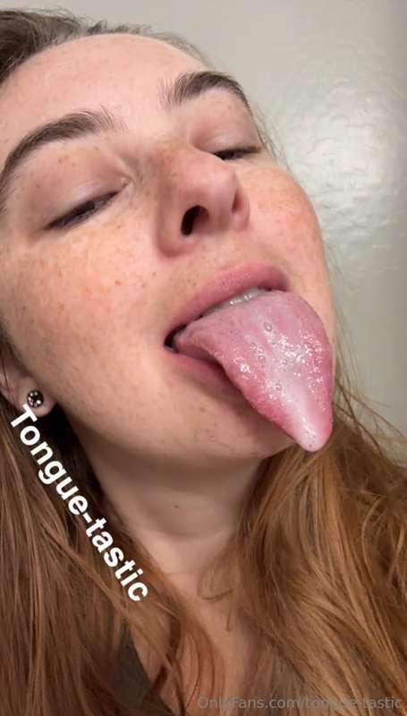 Lonely, dripping down my super long, moist tongue