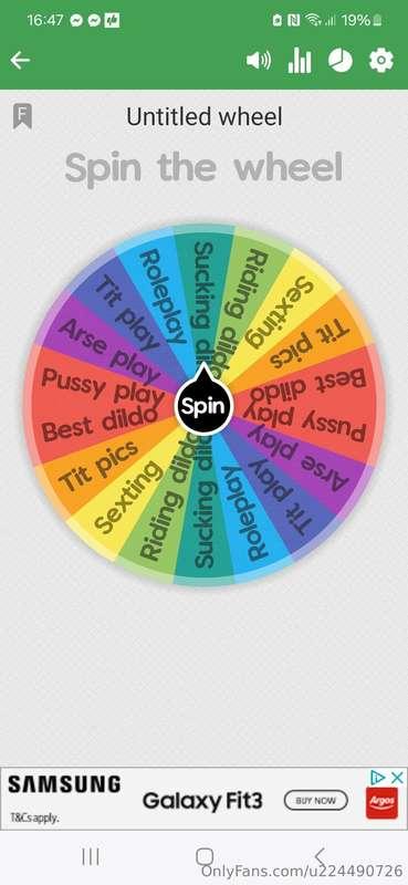 Cum spin my wheel baby $5 for 2 spins x