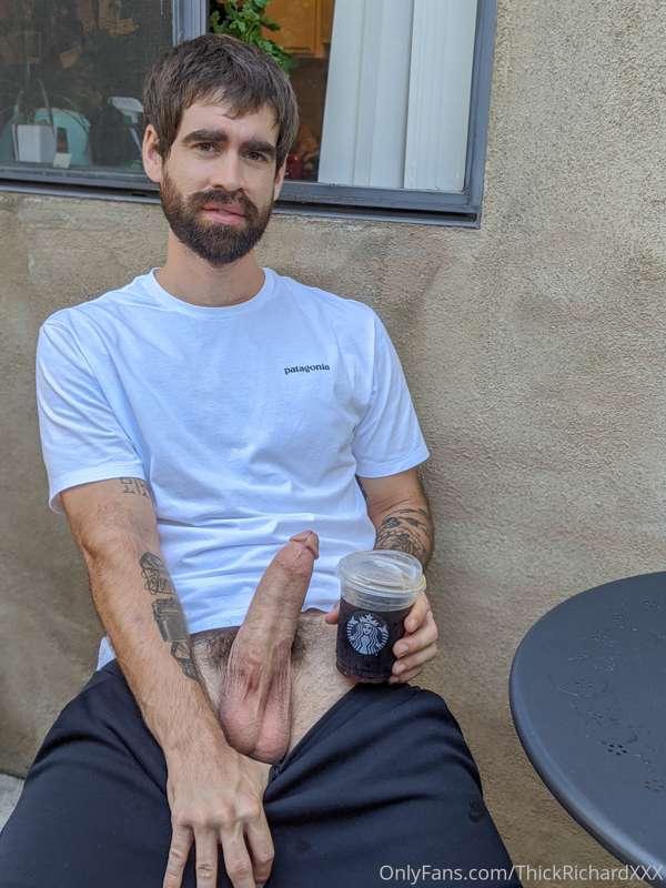 It's national coffee day so here is a picture of your Daddy'..