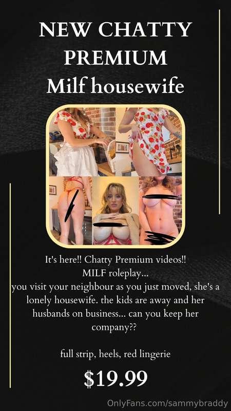 It's here.... CHATTY PREMIUM videos!! Todays MILF video is 🔥..