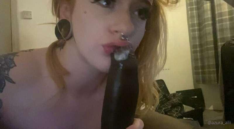 I look so pretty spitting on his big cock! Unlock my most re..