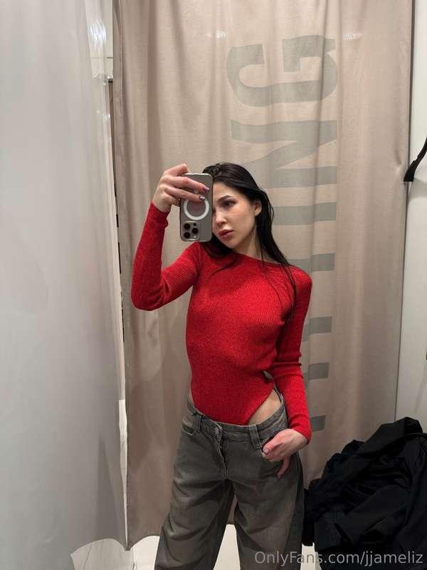 The fitting took too long... Jeans down, bare skin, a slight..