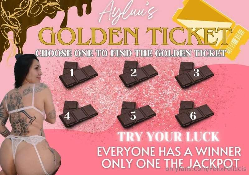 ⭐GOLDEN TICKET GAME🎫⭐Test your luck🤞🍀Tip $10 and choose your..