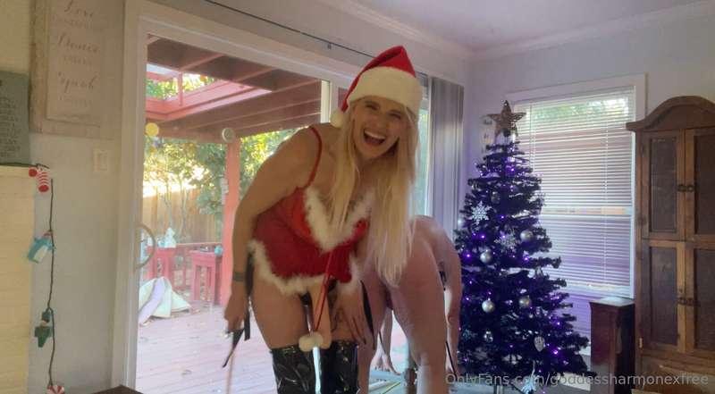 Santa bends you over the spanking bench and beats your ass. ..