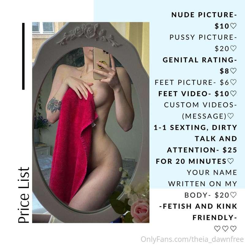 Here is my price list compiled together! I am going to post ..