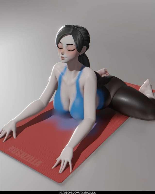 Yoga session p2 with the Wii Fit Trainer