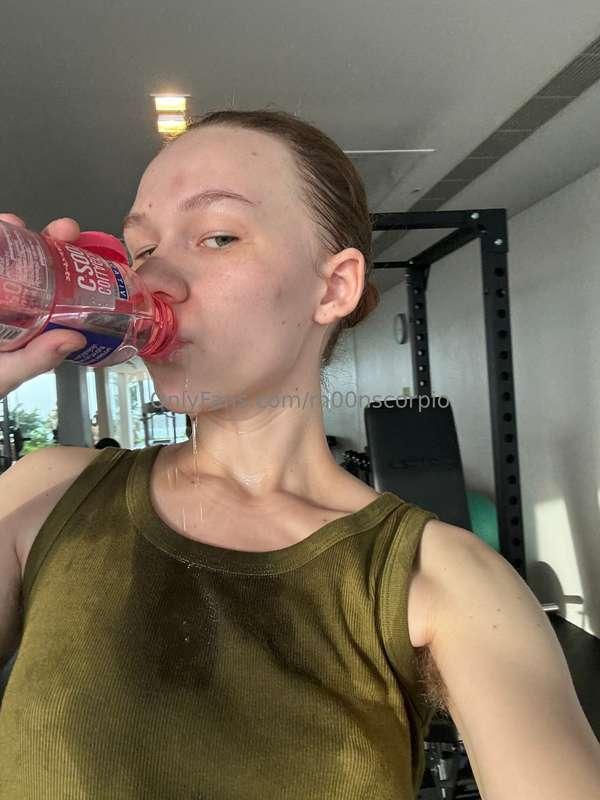 gym baby wants to drink some protein 