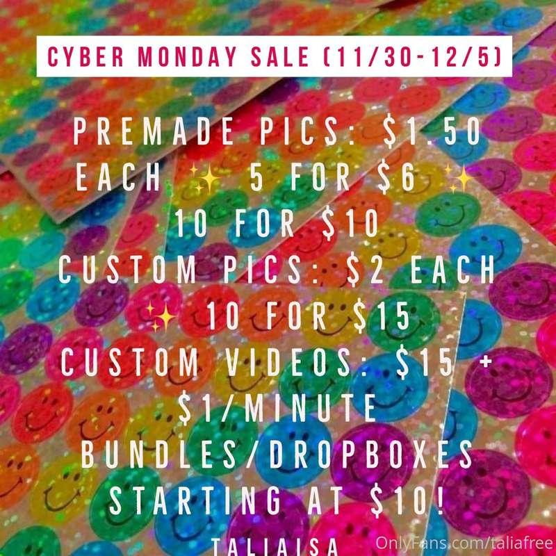 CYBER MONDAY IS OFFICIALLY HERE! 💓💓✨