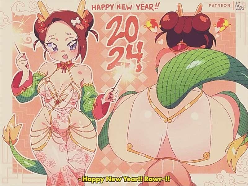 [ANIMATION GIF] Bluesona Dragon New Year 2024 [OC] // 6 ALTERNATE VARIANTS