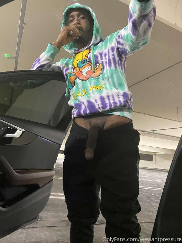 In the parking lot with my d!ck out