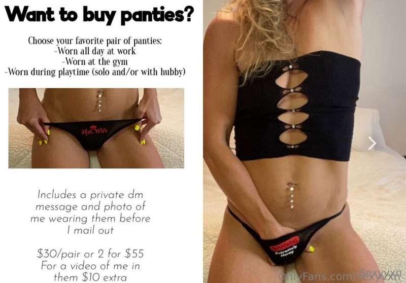 I’ve gotten a few requests from some of you for worn panties..