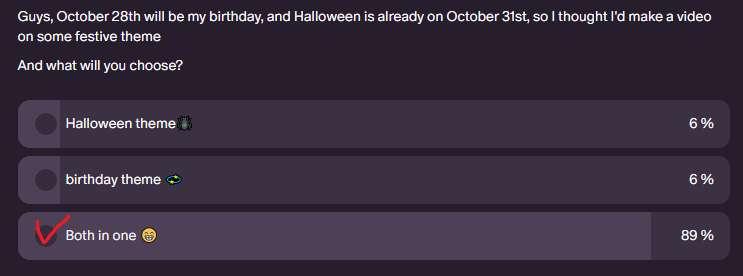 Survey results🕷️