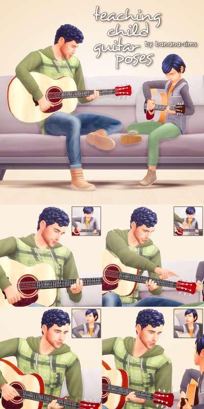 Teaching Child Guitar Pose Pack by Banana-Sims