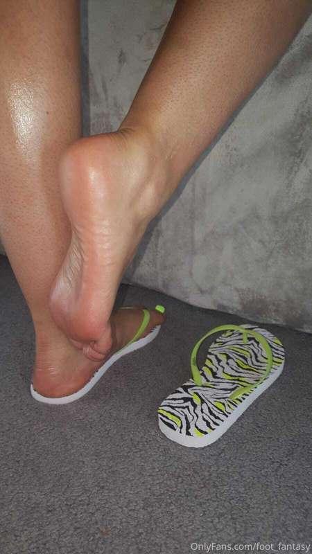 Zebra print flip flops