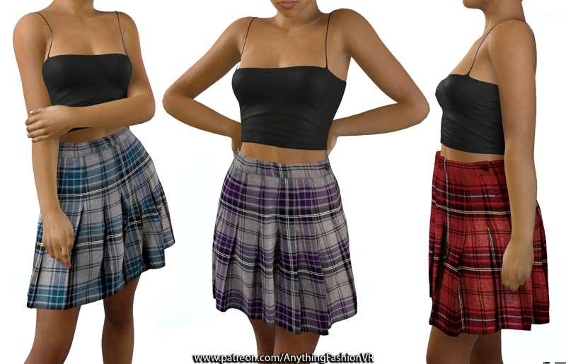 Short Checked skirt with 6 presets