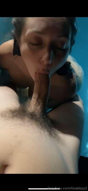 13 minute long video sucking his nice cock in the pool til h..