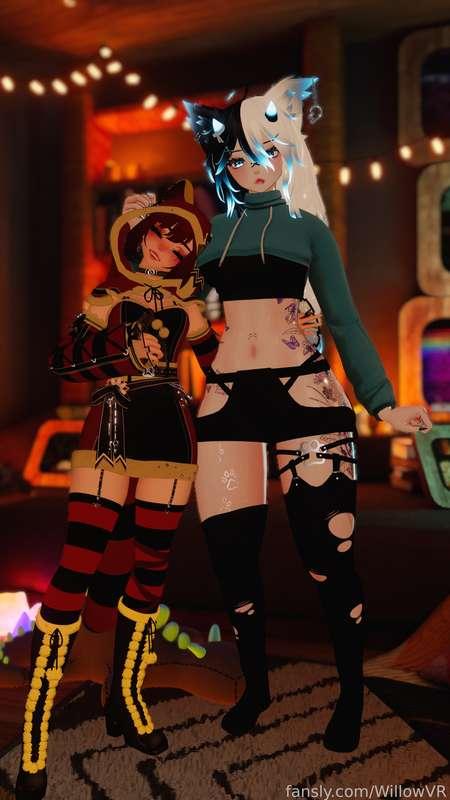 Met up with @SakkiVR and got to see their beautiful avatar in person 😳we couldn't help but have some lewd fun 👉👈

#fyp #vr #erp #feet #futa  #anime #hentai #vtuber #booty