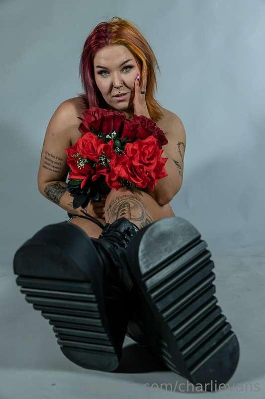 there’s something very very sexy behind these roses… should ..