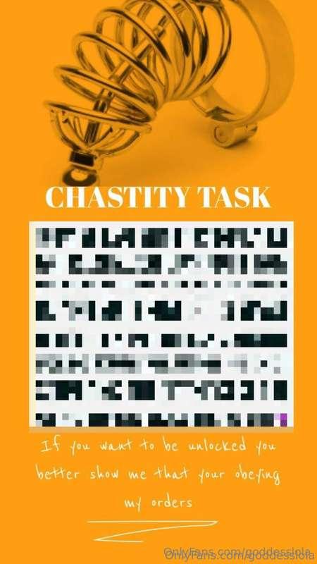 Unlock this chastity task and let your mistress see your coc..