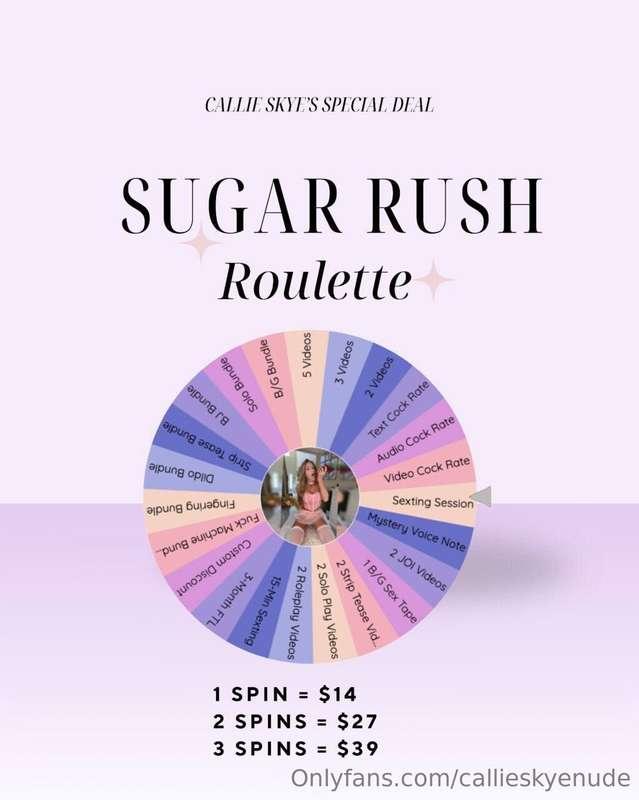 🎡🍧 𝐍𝐄𝐖 𝐒𝐏𝐈𝐍 𝐓𝐇𝐄 𝐖𝐇𝐄𝐄𝐋 🎡🍧My newest game, 𝙎𝙐𝙂𝘼𝙍 𝙍𝙐𝙎𝙃 𝙍𝙊𝙐𝙇𝙀𝙏𝙏𝙀,..