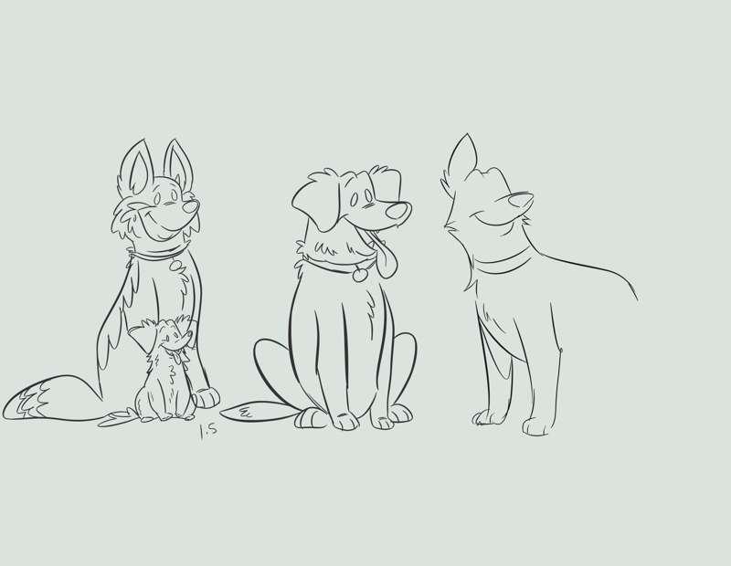 Dogs at the Farmhouse