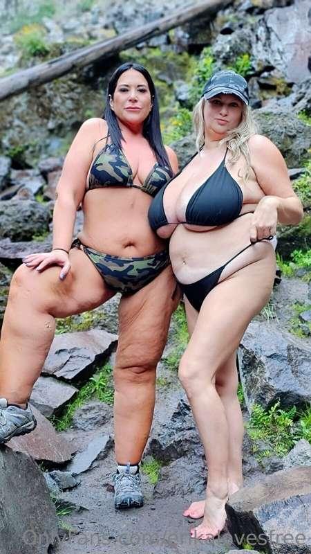 We hiked 3.5 miles in bikinis just to take pics for you!