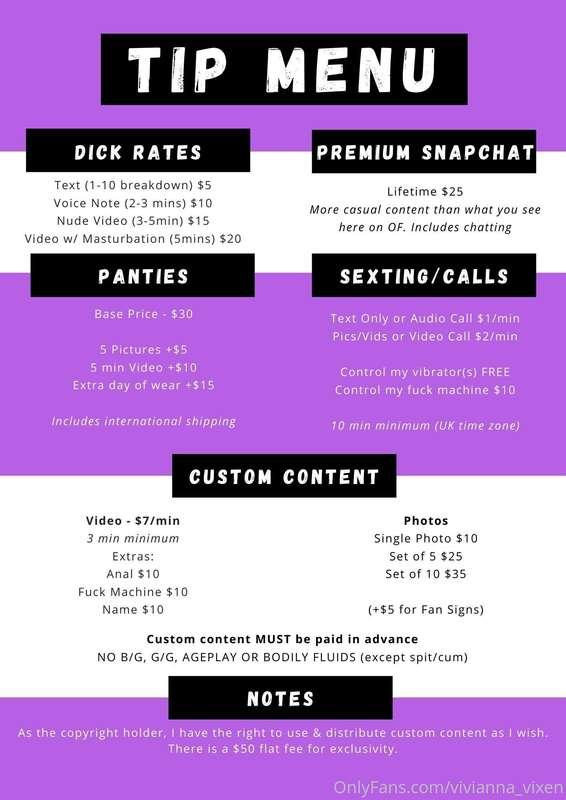 🚨 TIP MENU & PREMADE VIDEO LIST 🚨  🔹 JOI Vids 🔹 (ALL 7 VIDS ..
