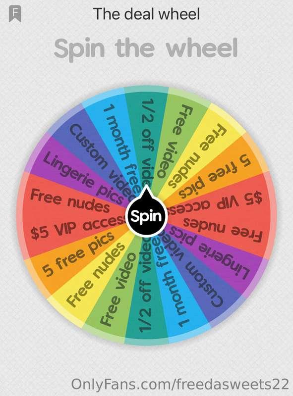 The Deal Wheel is here 🔞

Swipe for prices ➡️

Drop a tip an..