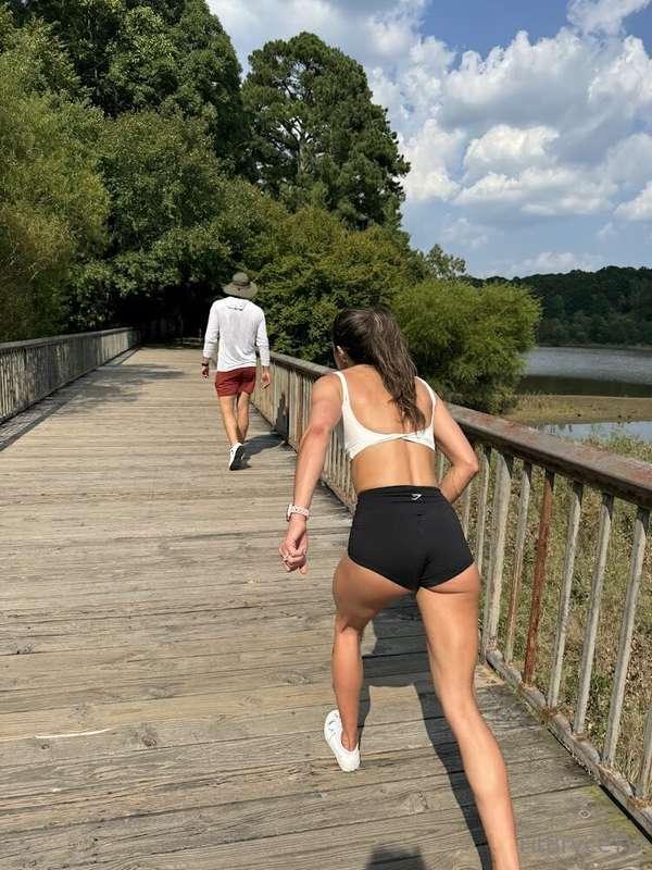 Taking a walk with my tall BF: