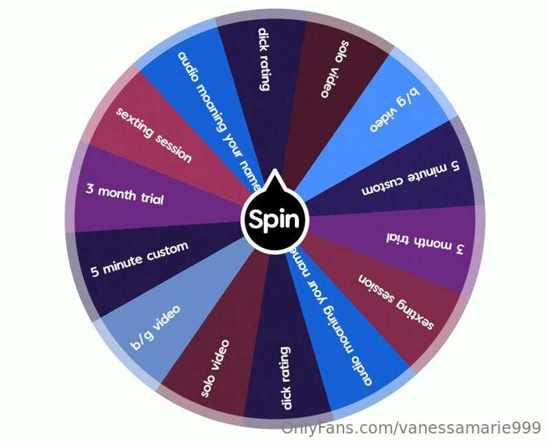 $10 a spin! $20 for 3 spins!
offering wheel spins! win some ..