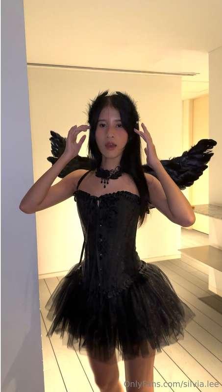Got my black lace and wings on… 🪽 but what’s really scary is..