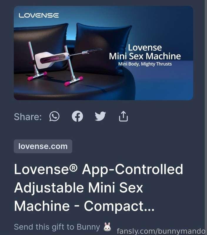 i just added the new lovense mini fucking machine to my throne! i really wanna get one so y'all can play with your bunny and really fuck my brains out on stream! 🥴

y'all know the noises i make...imagine the ones i'd make getting cumdrunk with this~ 🤤 

link in case you wanna contribute! it's never expected, but always always appreciated! 💕
https://throne.com/bunnymando