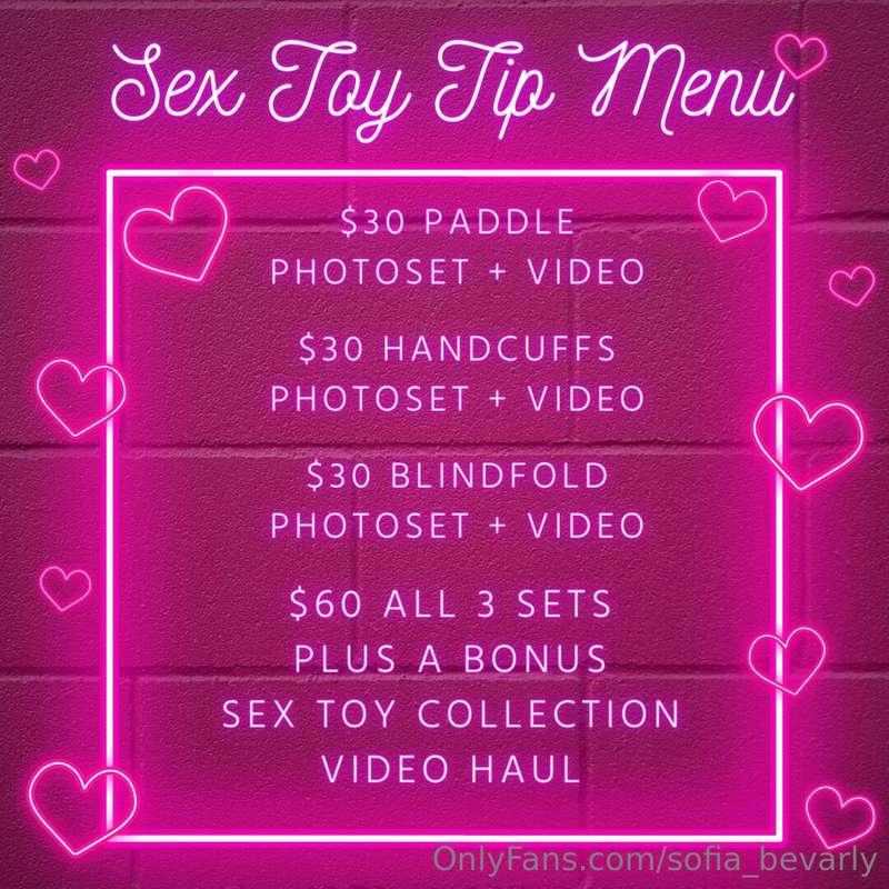 **SEX TOY TIP MENU** 📣

Get a **BONUS SEX TOY COLLECTION HAU..