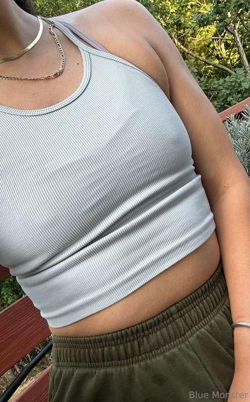 Wearing a bralette and a compression top to the gym…. My nip..