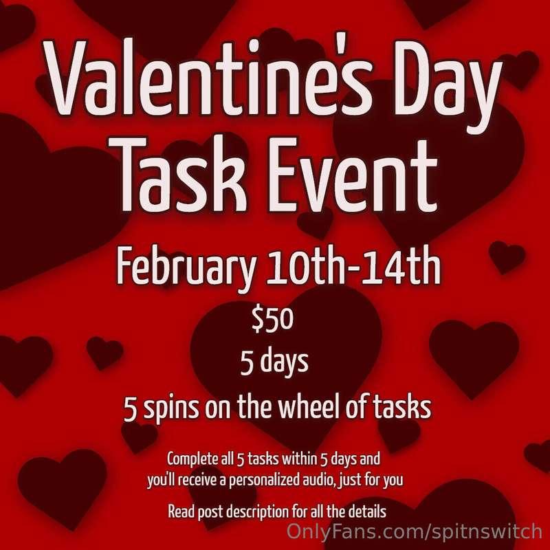 Last chance to sign up! 💗Valentine’s Day Task Event💗Next wee..