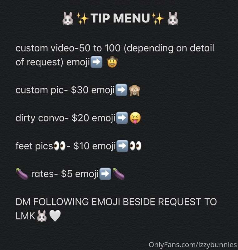 ✨TIP MENU✨ -from ur lil snow bunny🐰🤍