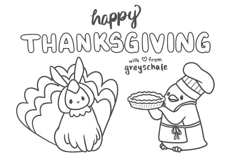 Grateful Gobbles Day! 🦃 Colouring Sheet