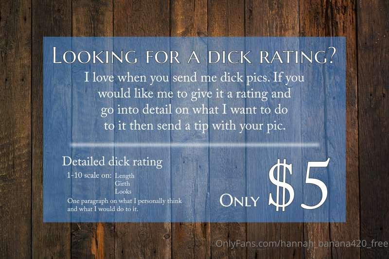 Info for anyone interested in a dick rating.