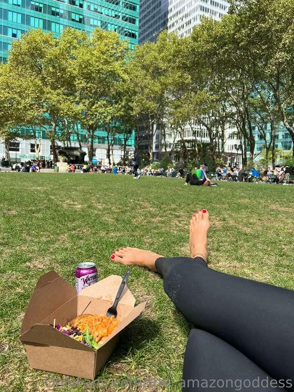 Beautiful lunch in the park. I love NYC!