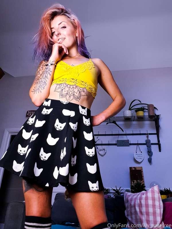 Stop trying to look up my skirt! Oh, go on then
