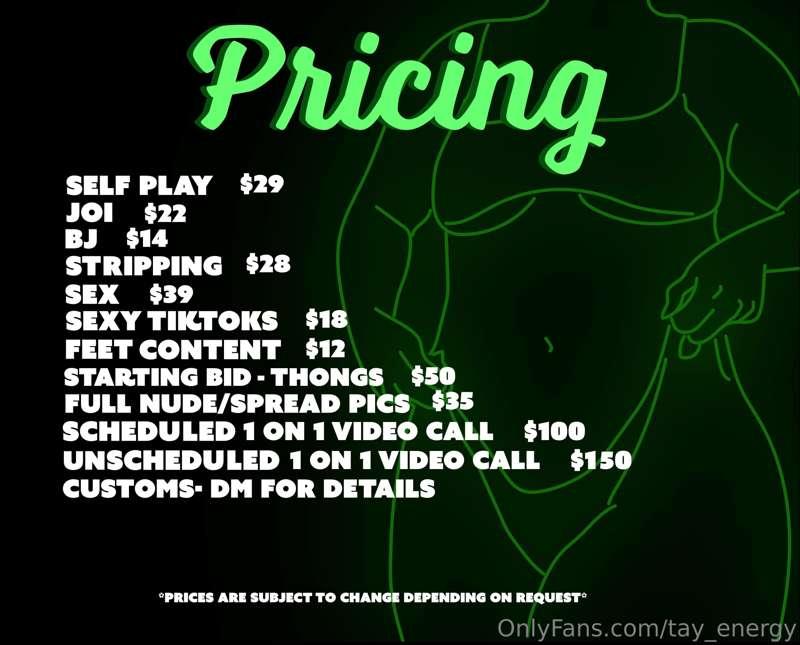 Announcing my updated menu for y’all 😘😘