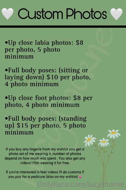 Photo customs are now open !!! 🦋

This is a general price li..