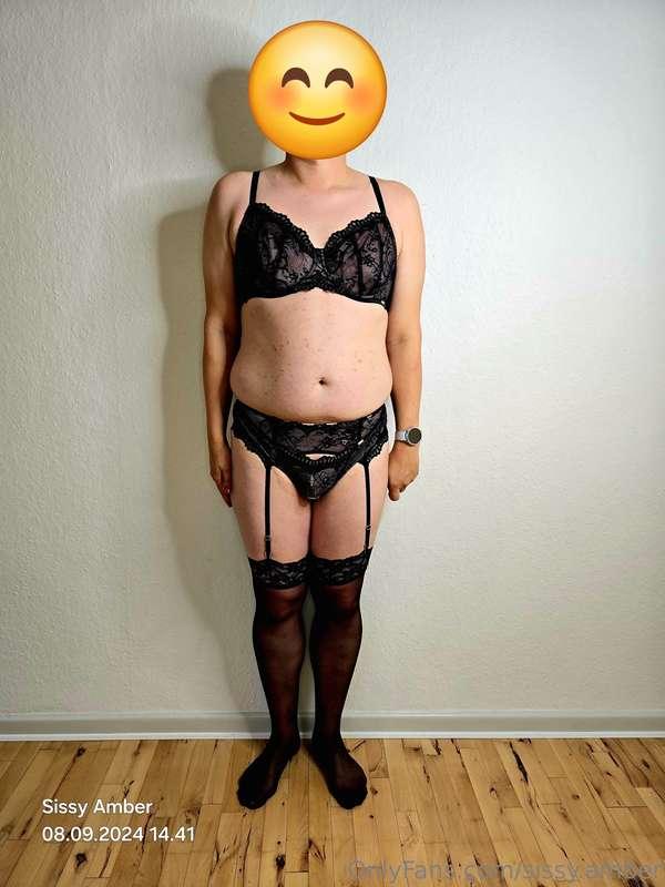 Full lingerie for the day, with painted nails and the Hush b..