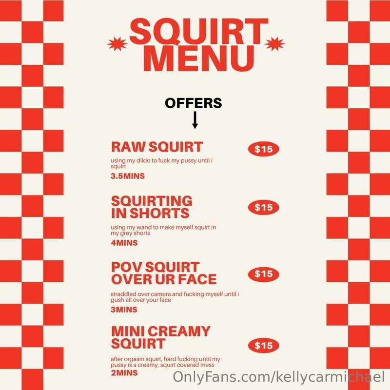 SQUIRTING MENU 🍟if you're interested in any video, send me a..