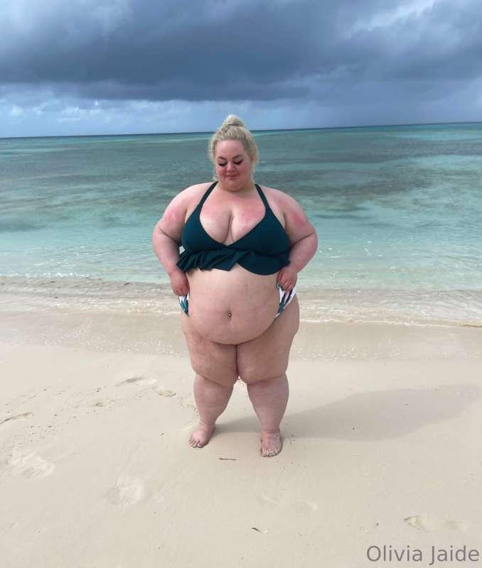 Just showing off my belly on a beach in Grand Turk.