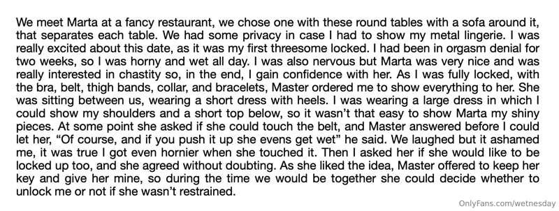 Master ordered to describe how would be a nice threesome sce..